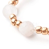 Natural Rose Quartz Beads Rings RJEW-JR00374-02-4