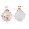 Transparent Spray Painted Glass Pendants GLAA-N035-020A-B01-2