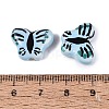 Hand Painted Butterfly Porcelain Beads PORC-Q006-05D-3