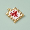 Beaded Rectangle with Heart Charms PALLOY-MZ00442-4