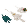 3Pcs 3 Style Christmas Theme Cotton Weave Pendant Decorations HJEW-CF0001-13-2