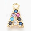 Brass Micro Pave Cubic Zirconia Charms ZIRC-F089-01G-A-1