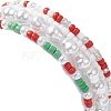 4Pcs 4 Style Glass Pearl & Seed Beaded Stretch Bracelets Set BJEW-JB09373-4