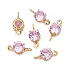 SHEGRACE Brass Pave Cubic Zirconia Flat Round Connector Charms XGRQ2O042-435B-G-2