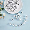 20Pcs White Cube Letter Silicone Beads 12x12x12mm Square Dice Alphabet Beads with 2mm Hole Spacer Loose Letter Beads for Bracelet Necklace Jewelry Making JX432T-3