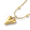 304 Stainless Steel Heart Pendant Necklaces NJEW-Z026-01G-3
