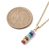 Natural & Synthetic Mixed Gemstone Disc Pendant Necklaces NJEW-JN04623-02-3