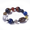 Natural & Synthetic Gemstone Beaded Stretch Bracelets BJEW-G613-03A-1