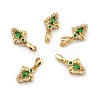 Brass Micro Pave Cubic Zirconia Ice Pick Pinch Bails ZIRC-L093-07G-1