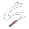 Natural Mixed Gemstone Chakra Theme Necklace NJEW-JN04576-01-4