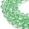 Transparent Electroplate Glass Beads Strands GLAA-F029-4mm-C24-3