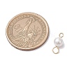 Wrinkle Textured Shell Pearl Round Connector Charms PALLOY-JF03824-01-3