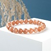 Natural Sunstone Round Beads Stretch Bracelet for Men Women BJEW-LS0001-07A-4