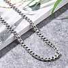 Non-Tarnish Men's 304 Stainless Steel Cuban Link Chain Necklaces X-NJEW-JN03170-01-1