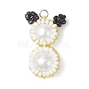 Glass Seed Beaded Snowman Pendants PALLOY-MZ00888-05-1