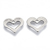 201 Stainless Steel Open Heart Charms STAS-R071-16-2