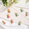 9Pcs 3 Colors Glass Pendants PALLOY-SP00006-3