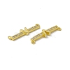 Rack Plating Brass Micro Pave Clear Cubic Zirconia Connector Charms KK-C007-37G-V-3