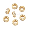 Brass Micro Pave Cubic Zirconia European Beads ZIRC-D026-07G-2