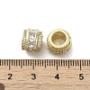 Brass Micro Pave Clear Cubic Zirconia European Beads KK-M275-04G-3