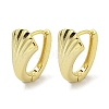 Shell Shape Brass Hoop Earrings EJEW-L211-011B-G-1