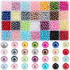 1400Pcs 28 Styles Spray Painted ABS Plastic Imitation Pearl Beads KY-SP0001-38-1