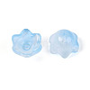 Transparent Two Tone Spray Painted Glass Bead Caps A-GLAA-Q089-002B-001-2