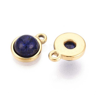 Dyed Natural Lapis Lazuli Half Round Charms STAS-N109-213D-G-1