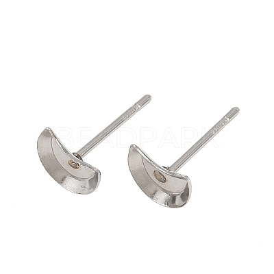 Tarnish Resistant Earring Cabochon Settings 304 Stainless Steel Ear Studs Blank Settings STAS-Q170-08-1