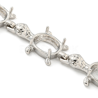 Rack Plating Brass Turtle Link Chain Bracelet Making with Tray BJEW-A010-01P-1