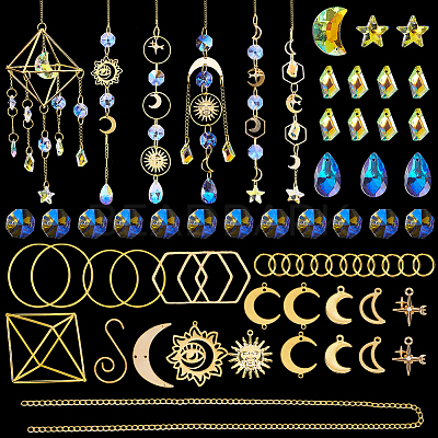 DIY Sun Moon Hanging Suncatcher Making Kits DIY-SC0031-23-1