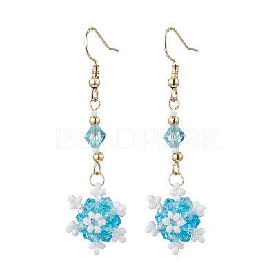 Glass Seed Beads Dnagle Earrings EJEW-MZ00501-03-1