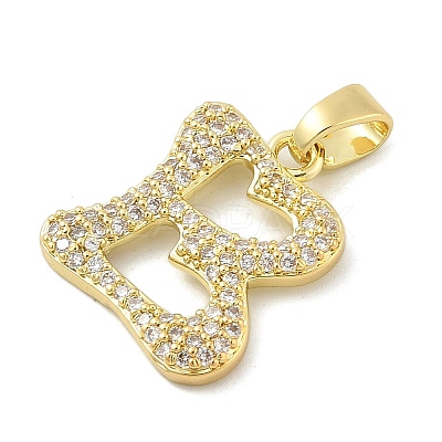 Brass Micro Pave Cubic Zirconia Pendants ZIRC-C012-01G-02-1