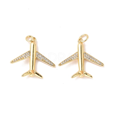 Rack Plating Brass Micro Pave Cubic Zirconia Pendants KK-B054-02-1