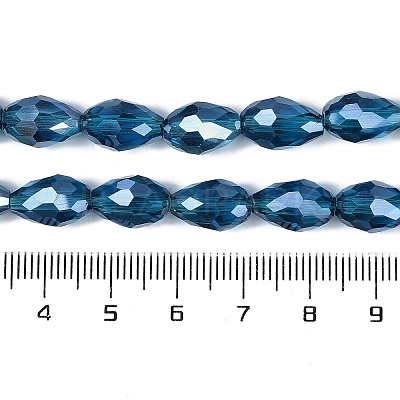 Transparent Electroplate Glass Beads Strands EGLA-N013-T8mm-B25-1