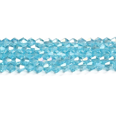 Transparent Electroplate Glass Beads Strands GLAA-F029-4mm-A20-1