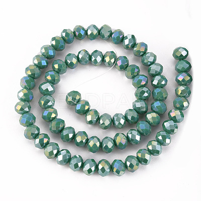 Electroplate Glass Beads Strands X-EGLA-A034-P8mm-B20-1