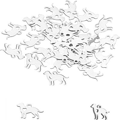 304 Stainless Steel Puppy Charms STAS-UN0003-82-1