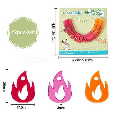 42Pcs 3 Colors Transparent Blank Acrylic Pet Dog ID Tag PALLOY-AB00048-1