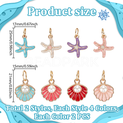 16Pcs 8 Styles Alloy Enamel Shoes Charms PALLOY-PH01716-1