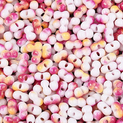 Two Tone Baking Paint Glass Seed Beads SEED-F005-01A-15-1