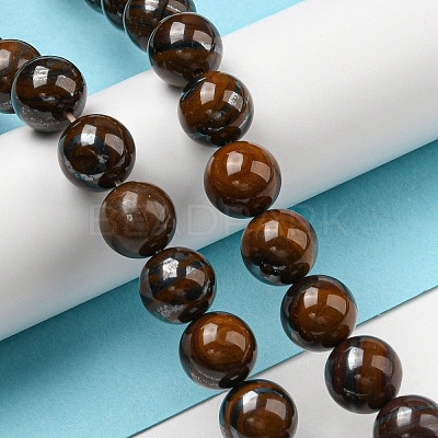 Natural Yellow Tiger Iron Beads Strands G-C079-A03-03-1