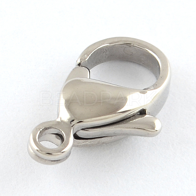 Tarnish Resistant Polished 316 Surgical Stainless Steel Lobster Claw Clasps X-STAS-R072-13A-1