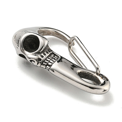 Tibetan Style 316 Surgical Stainless Steel Fittings with 304 Stainless Steel Key Ring FIND-Q101-12AS-1