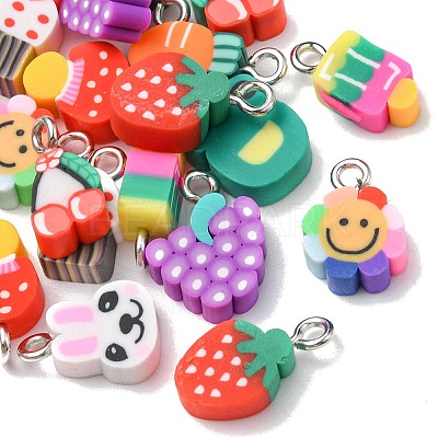 20Pcs 10 Style Handmade Polymer Clay Charms CLAY-YW0001-75-1