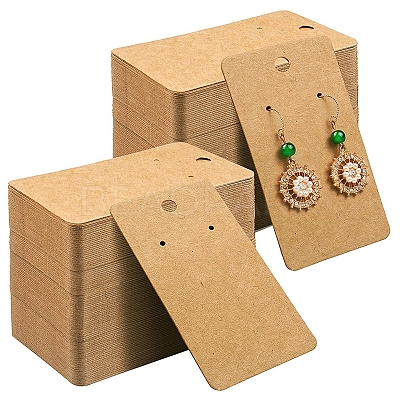 Kraft Paper Single Earring Display Cards with Hanging Hole PW-WG89837-03-1