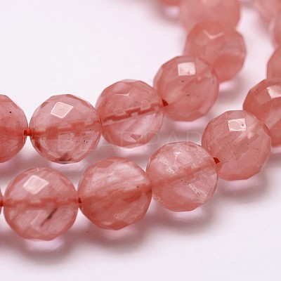 Cherry Quartz Glass Beads Strands X-G-D840-43-8mm-1