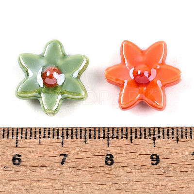Glazed Porcelain Beads Strands PORC-N008-10-1