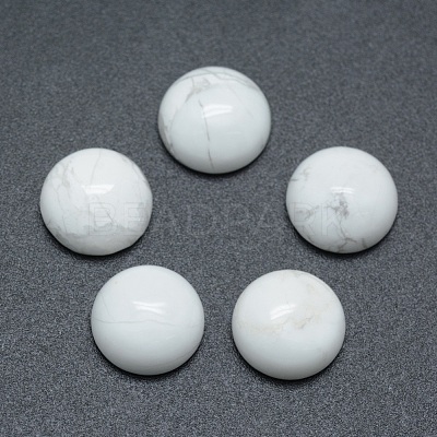 Natural Howlite Cabochons G-P393-R32-8MM-1