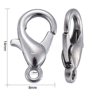 Zinc Alloy Lobster Claw Clasps X-E105-B-1
